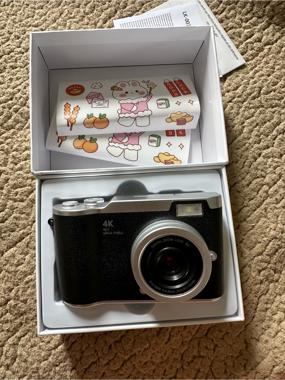 NEW 4K 48MP Compact Digital Camera Black Flip Screen 2.4in USB Flash MSRP $25